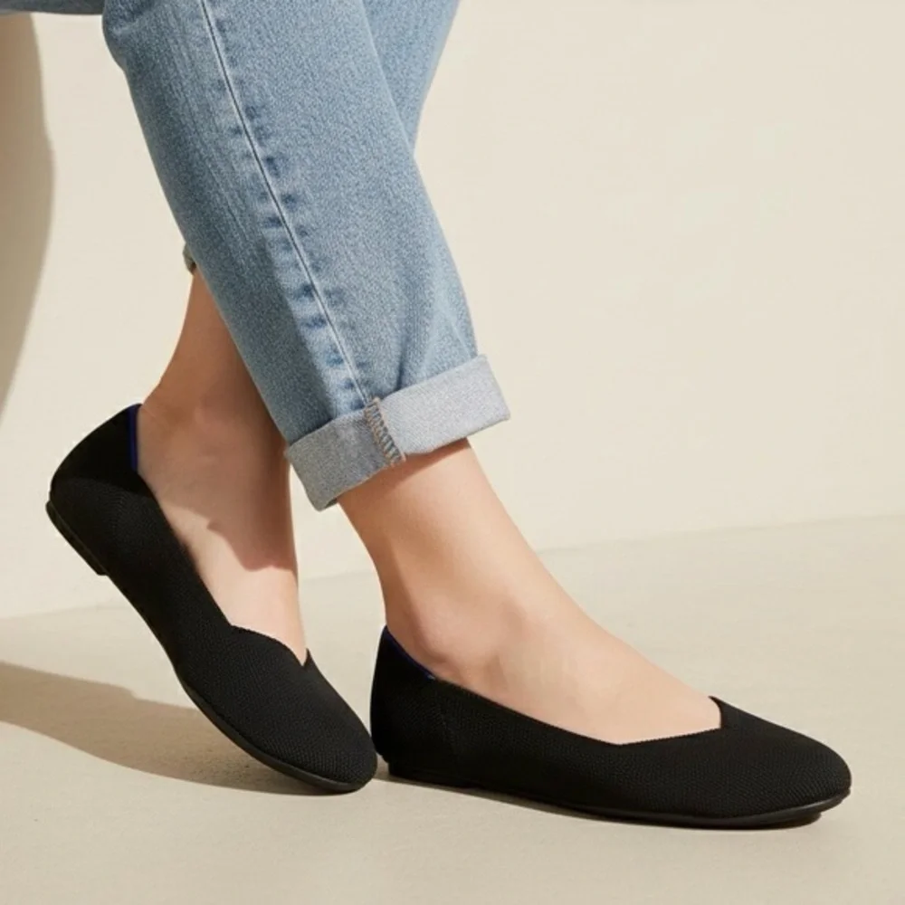 ROTHY’S The Flat Round Toe In Black Solid Size 8